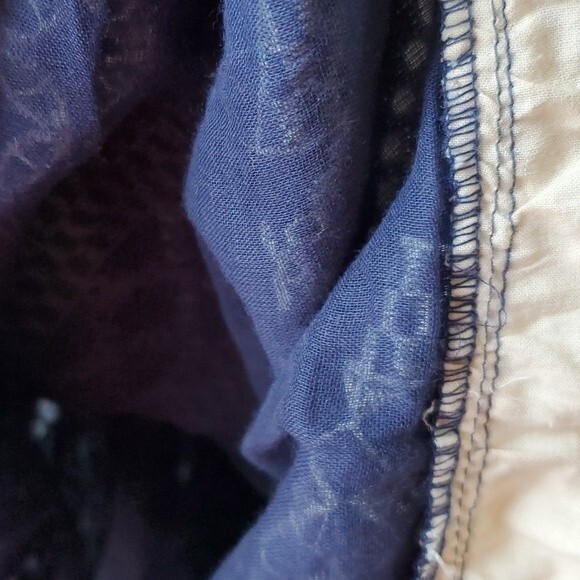 Chloe Laetitia Collection Paris Cotton Eyelet Dress Blue Cream Small MEDIUM - Picture 9 of 10